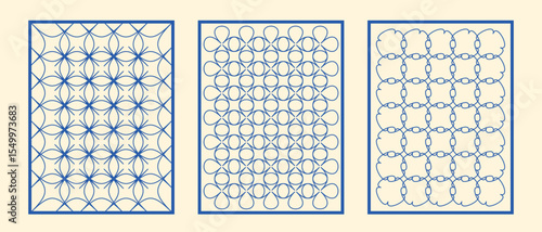 Schilderij op canvas japanese frames and borders. Frames with asian ornaments.