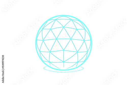 A spherical protective energy dome set against a blue background symbolizes the shield of cybersecurity, internet safety, and healthcare
