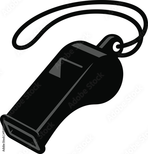 Black Whistle Illustration Sports Referee Signal Tool
