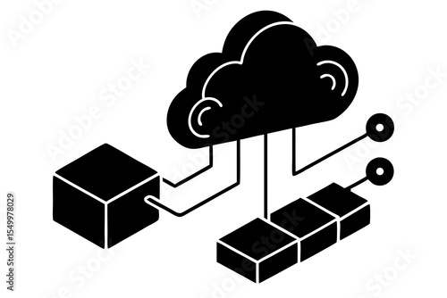 Isometric Cloud Infrastructure Diagram on Human Hand: SaaS, PaaS, IaaS & Virtualization on White Background
