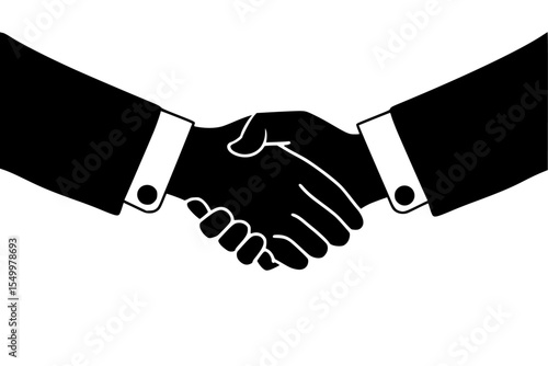 a black and white icon of a handshake black, hand, handshake, icon, shake , Generative art.