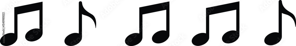 Set of Black Music Notes Icons, Musical Symbols, Melody, Rhythm, Sound, Audio, Song, Harmony, Treble Clef, Notation, Tune, Concert, Entertainment, Art Set of Black Music Notes Icons, Musical Symbols, Melody, Rhythm, Sound, Audio, Song, Harmony, Treble Clef, Notation, Tune, Concert, Entertainment, Art