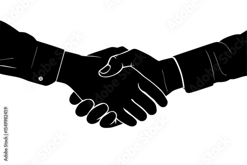 a black and white icon of people shaking hands black, hand, handshake, icon, people, shake , Generative art.