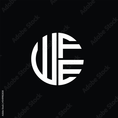 WFE logo WFE icon WFE monogram WFE letter minimalist Circle flat Unique modern abstract logo design.