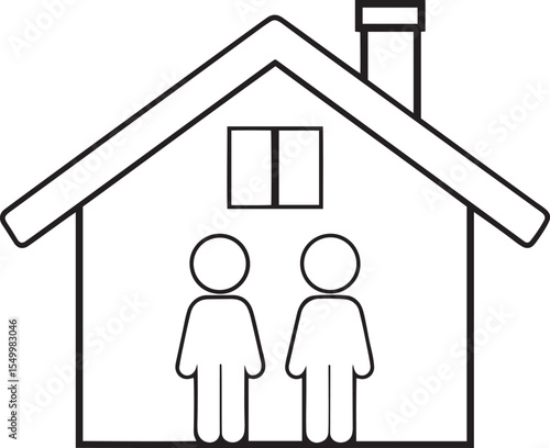 Retirement House silhouette vector illustration, Vintage vector illustration of Retirement House, Retirement House line art vector icon design