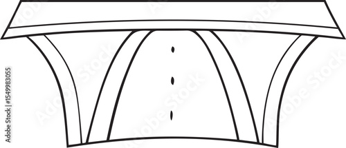 Stylish vector illustration of road surface, road surface line art vector icon design, road surface silhouette vector