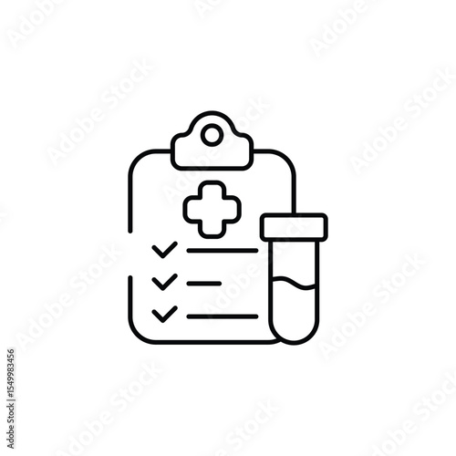 Medical test icon design with white background stock illustration