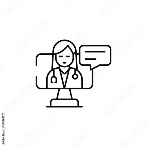 Medical Consultant icon design with white background stock illustration