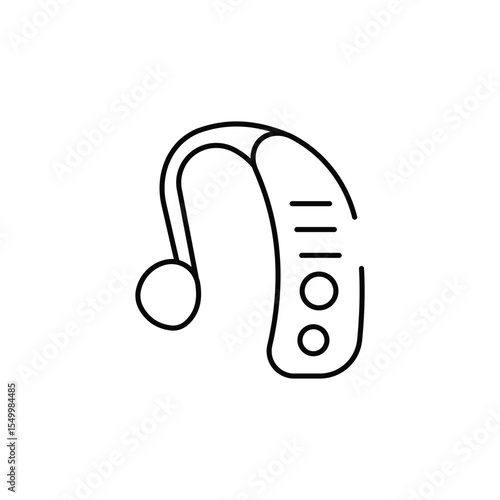 Hearing aid icon design with white background stock illustration