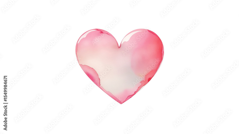 Watercolor Pink Heart Symbol of Love and Romance Watercolor Pink Heart Symbol of Love and Romance