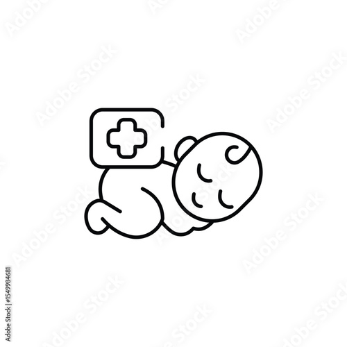Pediatric care icon design with white background stock illustration