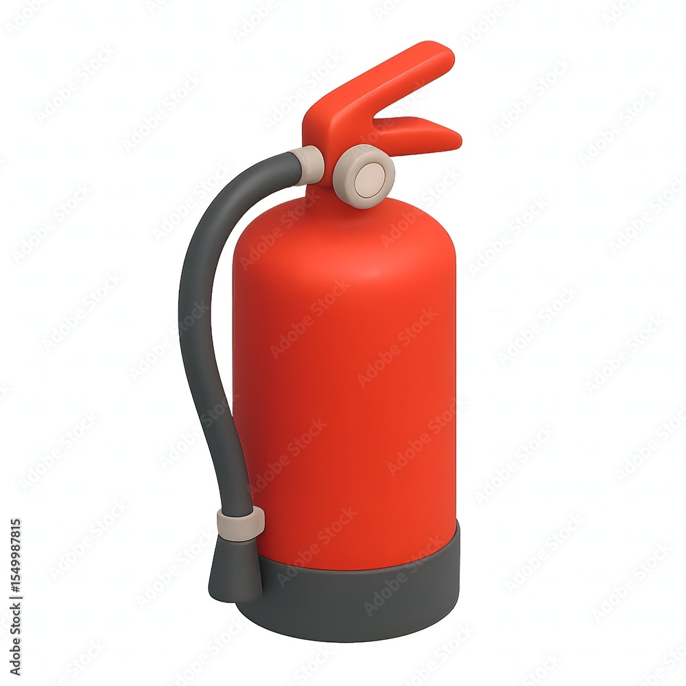 Obraz premium Isometric Detailed Fire Extinguisher Emergency Red Equipment Protection Object Icon