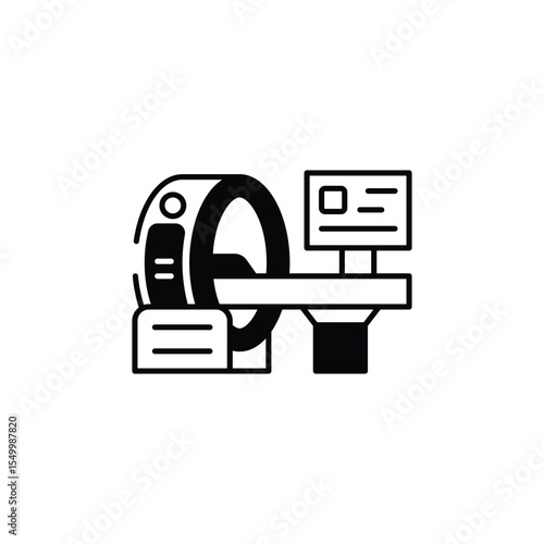 CT scan icon design with white background stock illustration