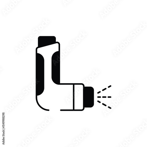 Inhaler icon design with white background stock illustration
