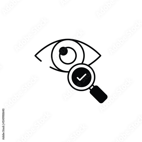Eye examination icon design with white background stock illustration