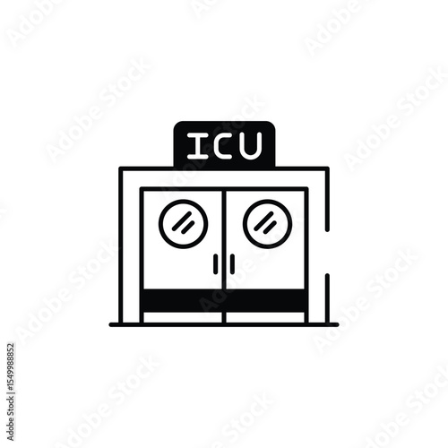 ICU icon design with white background stock illustration