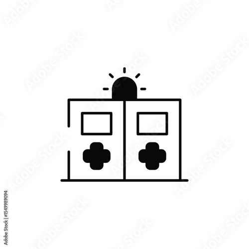 Emergency room icon design with white background stock illustration