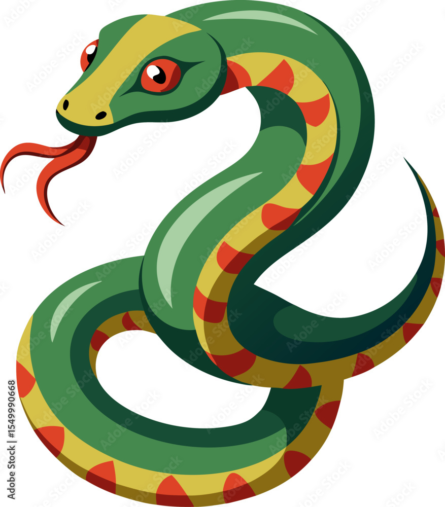 Fototapeta premium snake on a white background