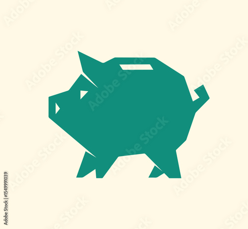Geometric Piggy Bank Icon logo