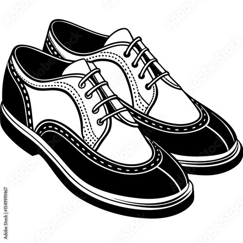 Pair of classic oxford shoes isolated on white background