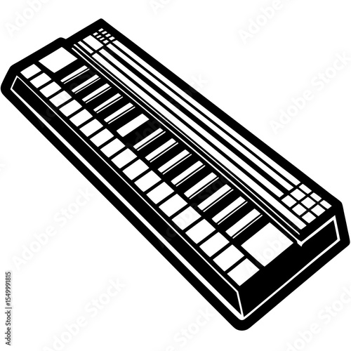 Electronic keyboard isolated on white background