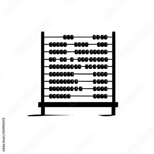 an icon of an abacus on a white background black, icon, illustration , Generative art.
