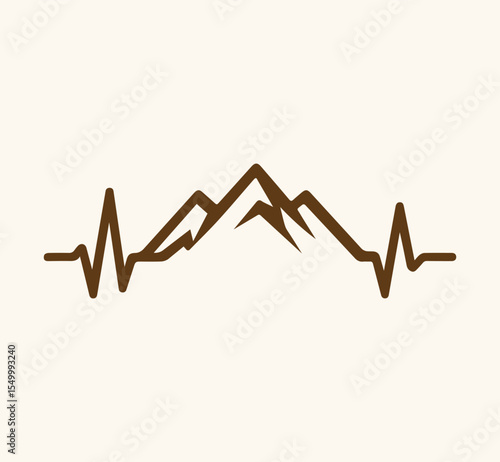 Mountain Heartbeat Logo Concept for Outdoor and Wellness Brands