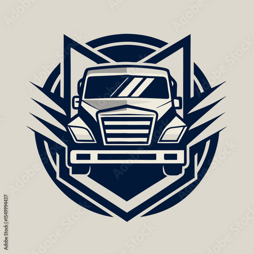 Premium trucking company ready made logo. 18 wheeler semi truck logo vector. Best for trucking and freight related industry