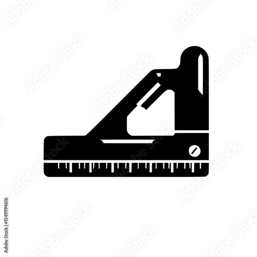 a black and white silhouette of a piano and ruler black, flat, icon, logo, piano, ruler, silhouette , Generative art.