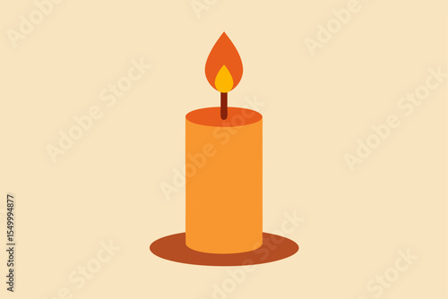 burning candle vector illustration