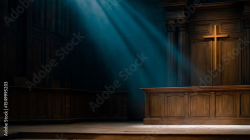 Wallpaper Mural Courtroom Symbolizing Religious Persecution with Gentle Light Torontodigital.ca