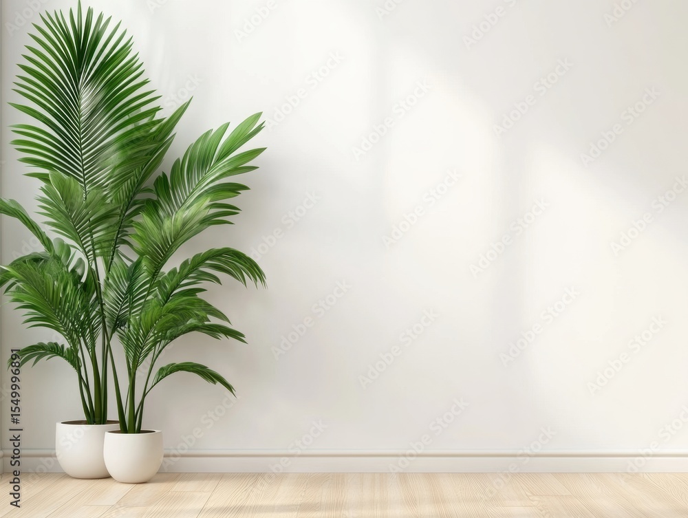 Fototapeta premium Minimalist room with plants