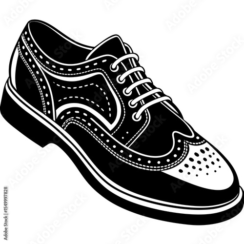 Stylish brogue shoe isolated on white background