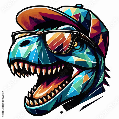 alternative digital art of a fun dinosaur 34