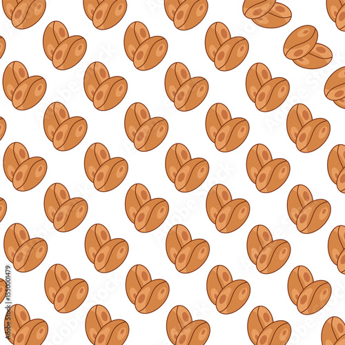 seamless background with coffee beans. Vector illustration