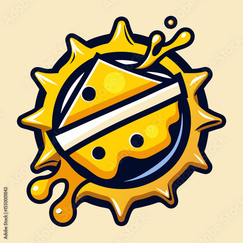 Dairy products and milk icons of bottle and butter, sour cream and curd, cheese, yogurt or kefir in pitcher, cottage cheese and fresh cream in bowl for milk shop, store or market