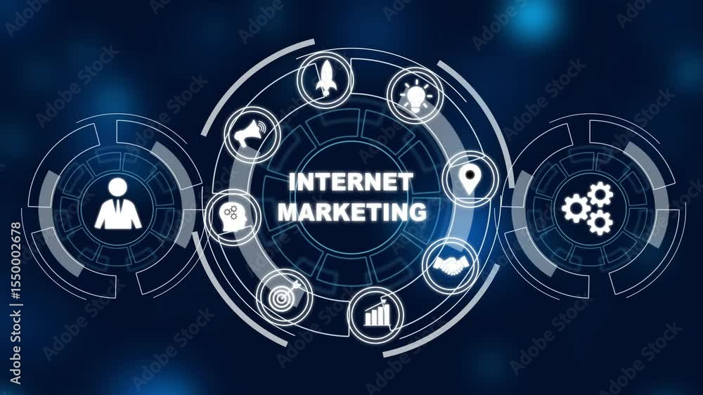 Internet marketing digital online advertising automation. Business, Technology, Internet and networking concept. Digital technology background. Internet marketing digital online advertising automation. Business, Technology, Internet and networking concept. Digital technology background.