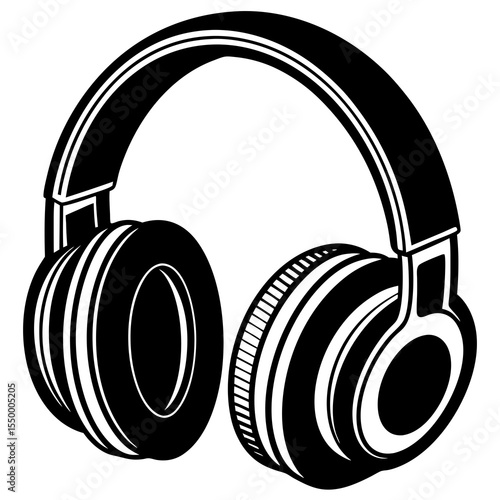 Headphones isolated on white background for listening to music
