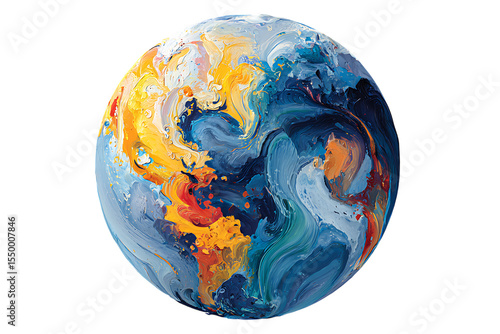 Abstract painted Earth globe. Colorful world concept.