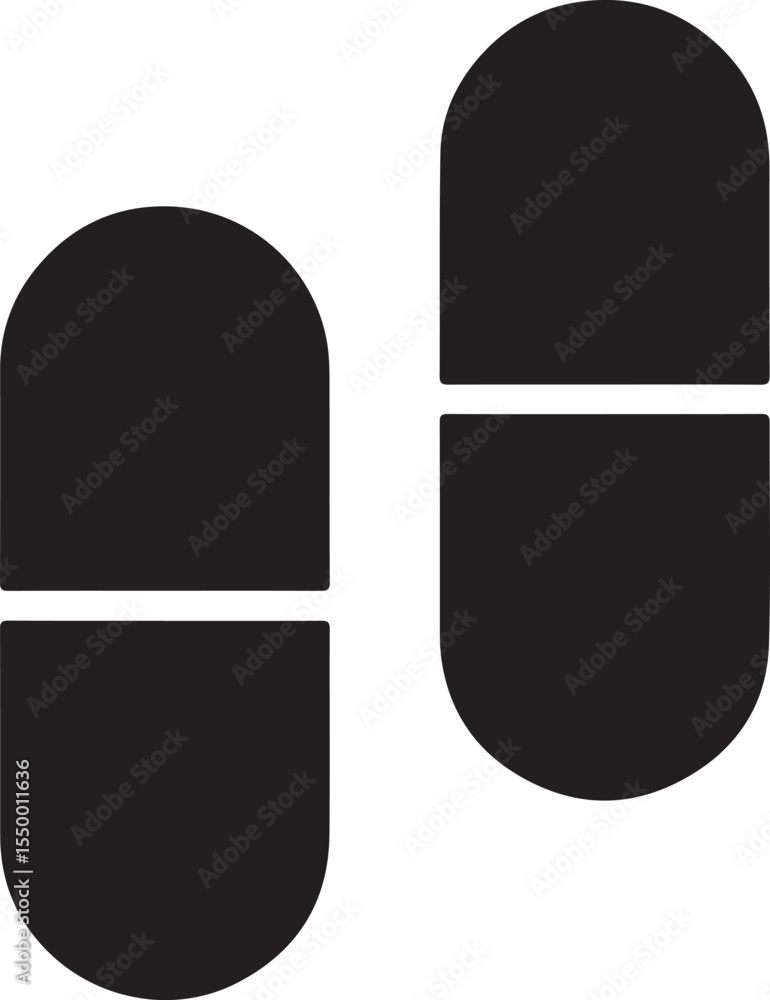 Fototapeta premium Healthcare Pill Capsule Logo – Vector Silhouette on White Canvas