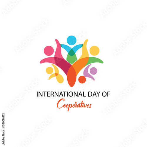 International day of cooperatives colorful illustration showing unity and working together concept