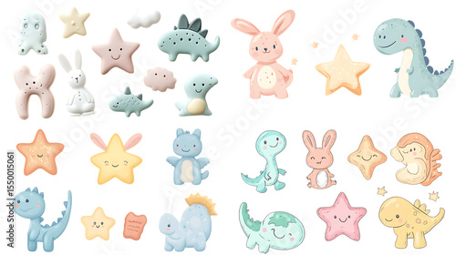set of funny animals