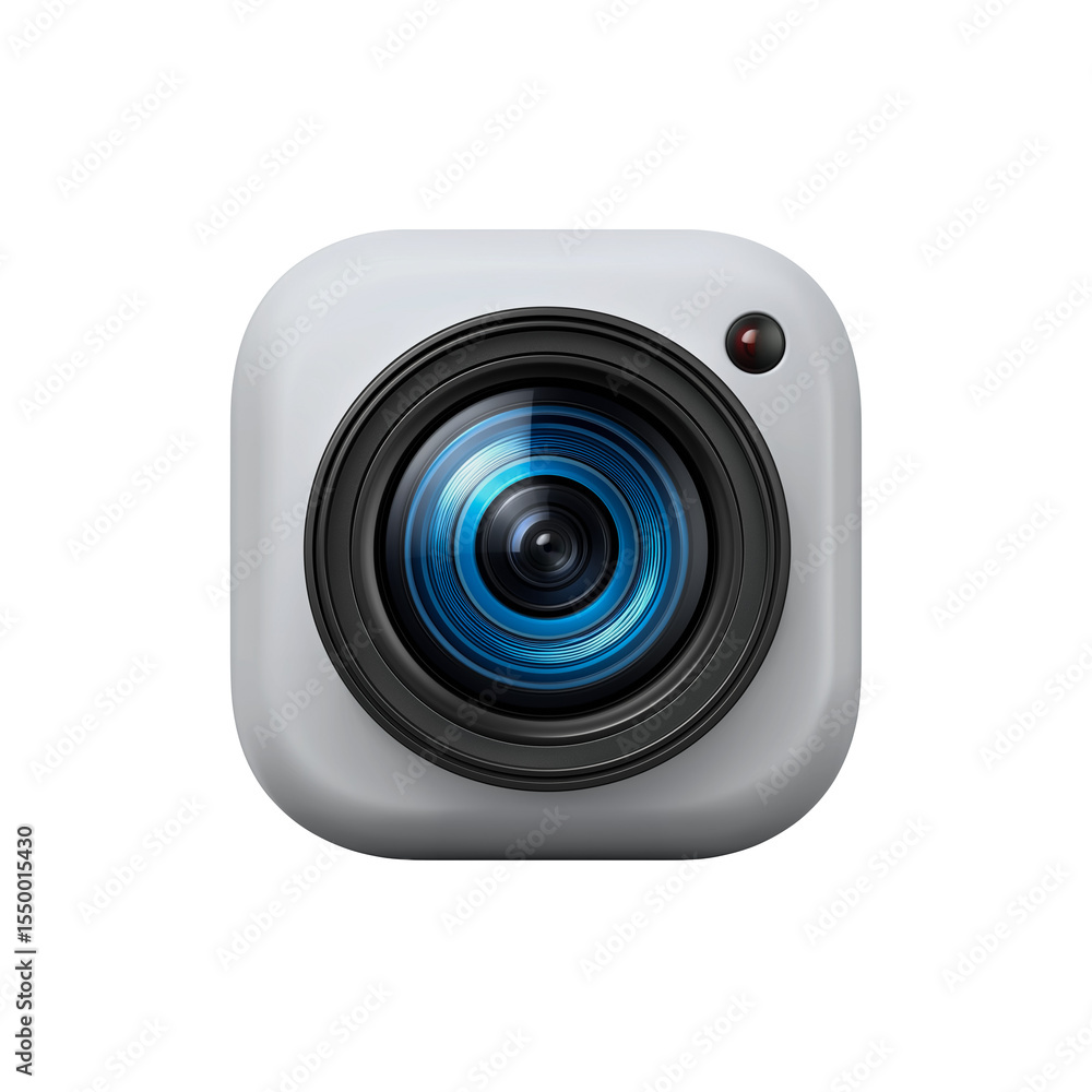 Top-down view of webcam icon isolated on white background PNG Top-down view of webcam icon isolated on white background PNG