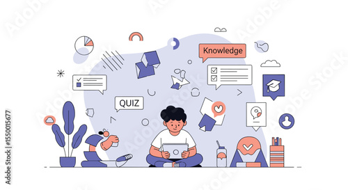 Young Person Deep in Online Education for Better Future