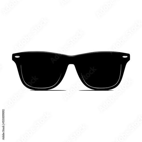 a black sunglasses on a white background black, glass, silhouette, sunglass , Generative art.