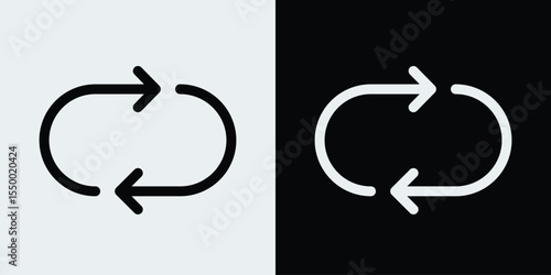 Repeat icon. Reload or refreshment arrow icon