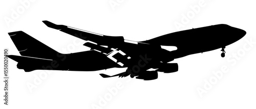 a black and white silhouette of an airplane airplane, black, fly, plane, silhouette , Generative art.