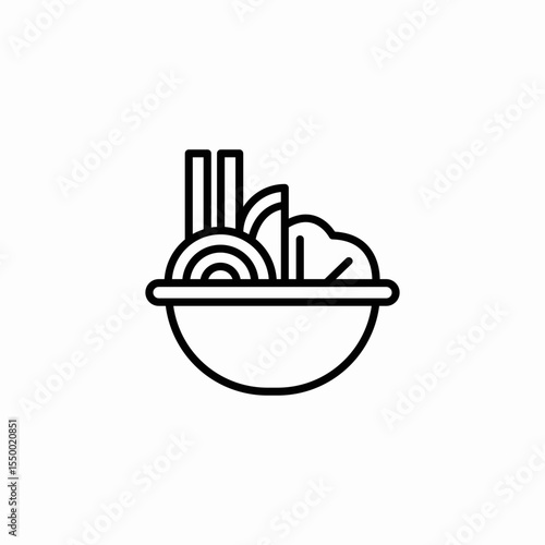 bowl food asian icon sign vector