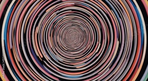 Hypnotic swirl of pastel concentric lines creating a dynamic visual vortex effect