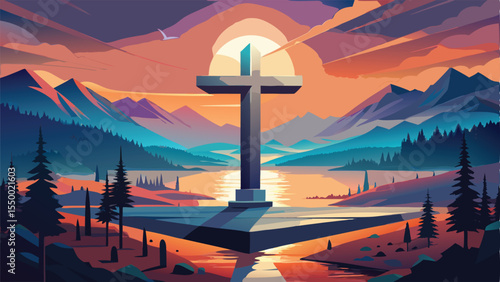 sunset over the mountains